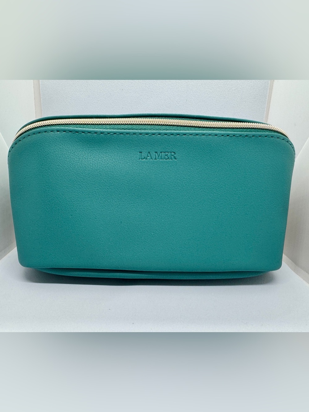 LA MER Teal Green Cosmetic Pouch